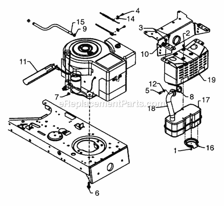Engine Accessories (Over Head Valve) Diagram and Parts List for 13A4662F129 2001 Yard Machines Lawn Tractor